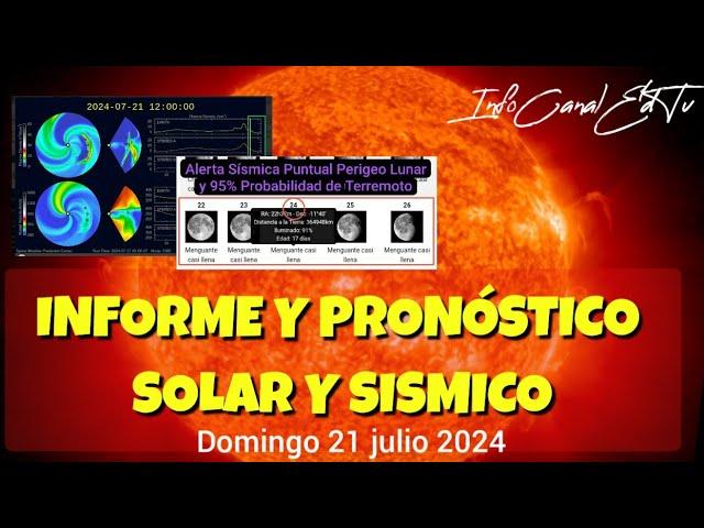 INFORME Y PRONÓSTICO SOLAR Y SÍSMICO 21 JULIO 2024