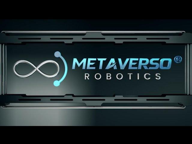 "Animación de un robot industrial Metaverso Robotics".