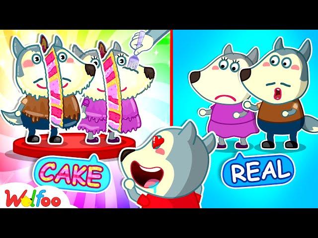 Wolfoo Was Adopted By Cake Parents  Real Or Cake | Wolfoo Family Funny Stories | Wolfoo Channel