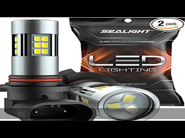 SEALIGHT H10/9145/9140 LED Fog Light Bulbs, 6000K Xenon White, 27 SMD Chips, 360-degree Illuminatio