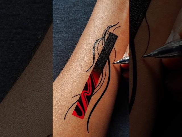 "Geometrical Tattoo Design for Boys Gel Pen Tutorial"......#tattoo #art #bodyarts #drawing