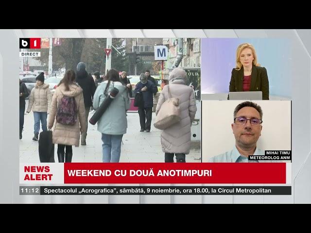 M: TINU, METEOROLOG: VREMEA SE RĂCEȘTE. WEEKEND CU DOUĂ ANOTIMPURI_Știri B1TV_1 nov. 2024