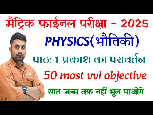 Prakash Ka Pravartan Objective Question || Class 10 Physics Chapter 1 Objective Question 2025