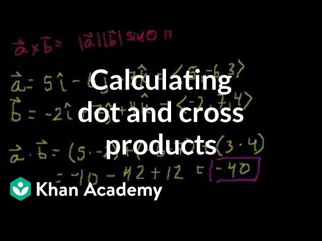 Calculating dot and cross products with unit vector notation | Physics | Khan Academy
