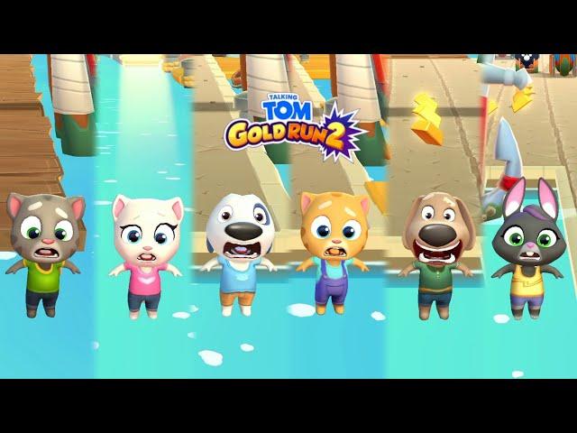 Talking Tom Gold Run 2 All Characters Failed in The Water Funny Fails & Falls - Full Screen Gameplay