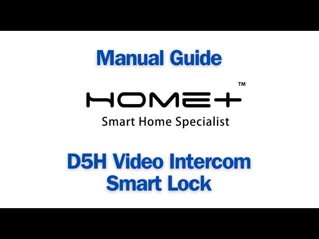 D5H Video Intercom Smart Lock Manual Guide