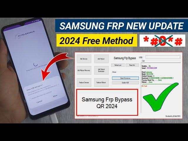 ALL Samsung Frp Remove QR Code Method 2024 | Samsung New Update Frp Bypass AS Tool V0.3