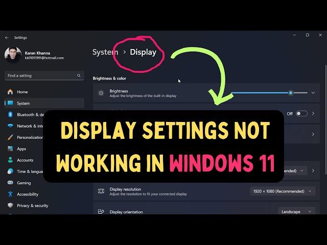 How to Fix Display Settings Not Working in Windows 11