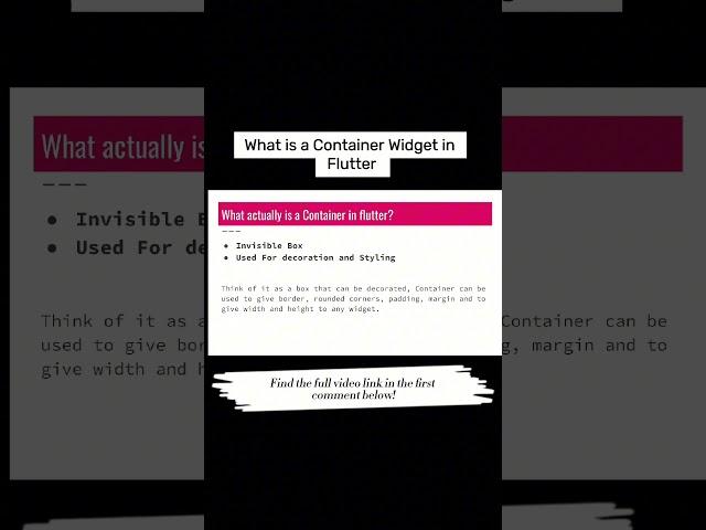 Flutter Container Widget and it's properties #appdevelopment #coding #flutter #fluttertutorials