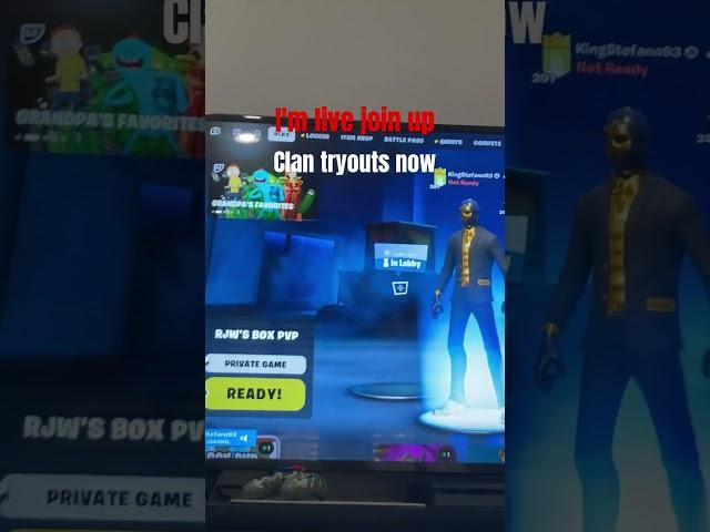 Clan tryouts I'm live #fortnite #gaming #livestream #live #clan #join #clangames