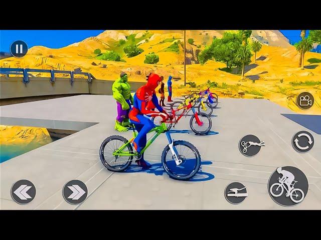 Enjoy Superhero BMX Cycle Racing Game be a BMX Rider of spider cycle game