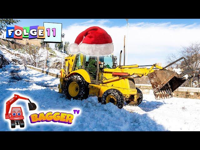 Winter Bagger für Kinder ️ Lastwagen, Radlader, Traktor und Bagger im Einsatz