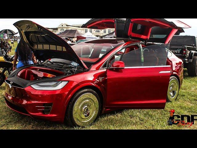 Quavo's Candy Red Tesla X on Forgiatos Built By West Coast Customs.