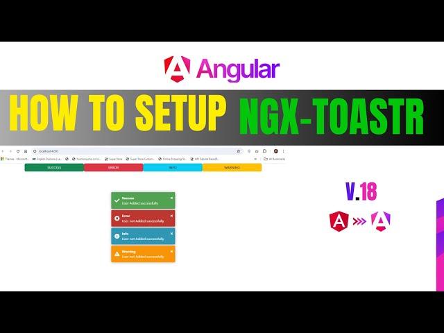 NGX Toastr Alert in Angular 17 / 18 | Angular - Notification Message | ngx-toaster | in Hindi