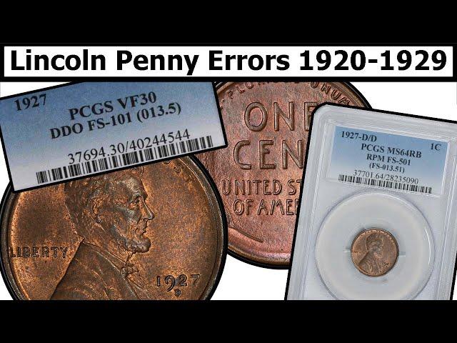 1920-1929 Wheat Penny Errors & Varieties Complete Guide - Values & Clear Explanation