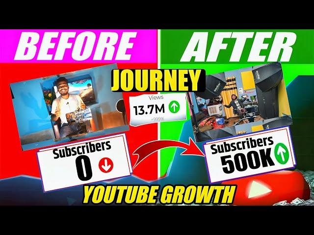 YOUTUBE 0 TO 500K JOURNEY ! YOUTUBE GROWTH