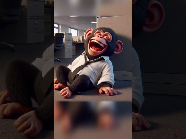  Office Monkey Madness: Chimp Pranks Gone South! ️ #funny #cartoon #animalcomedy