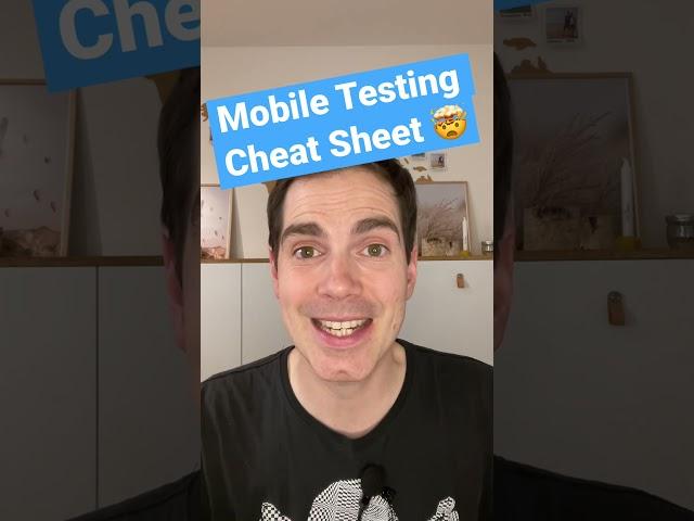 Mobile testing cheat sheet #mobiletesting #softwaretesting