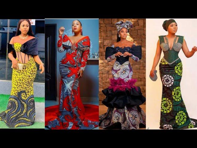 latest Ankara print long gown styles(Beautiful made)