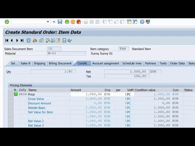 SAP HANA SD Advanced Training 3.2  - Pricing Examples 1