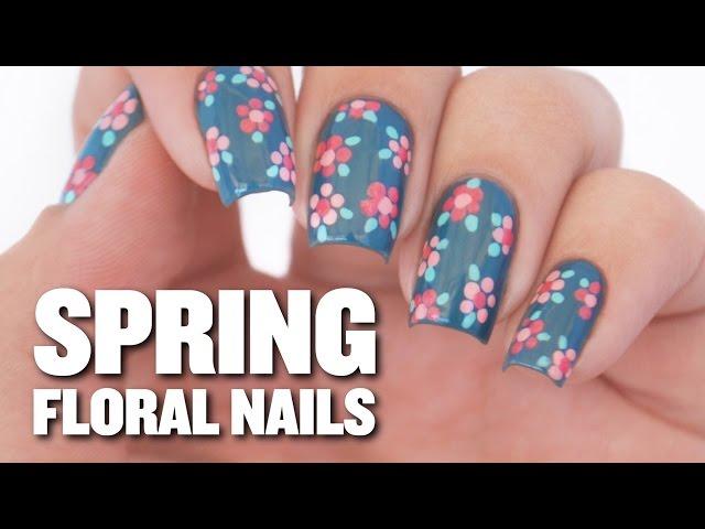 Easy Spring Floral Nail Art Design