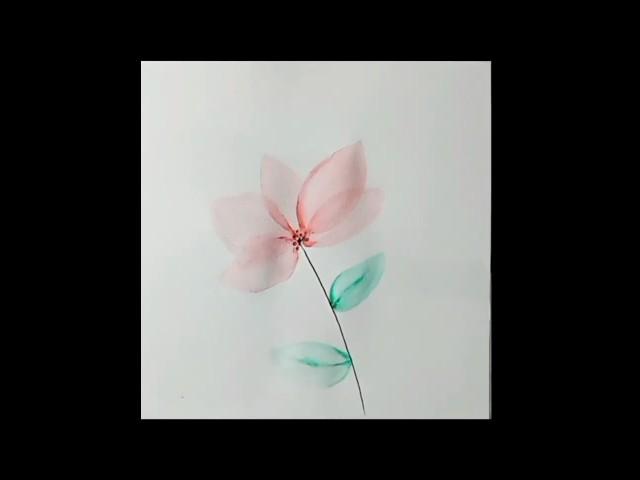 Water colour flower easy trick for beginners#ytshort