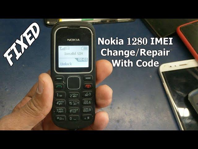 Nokia 1280 imei change code repair imei to fix Invalid Sim