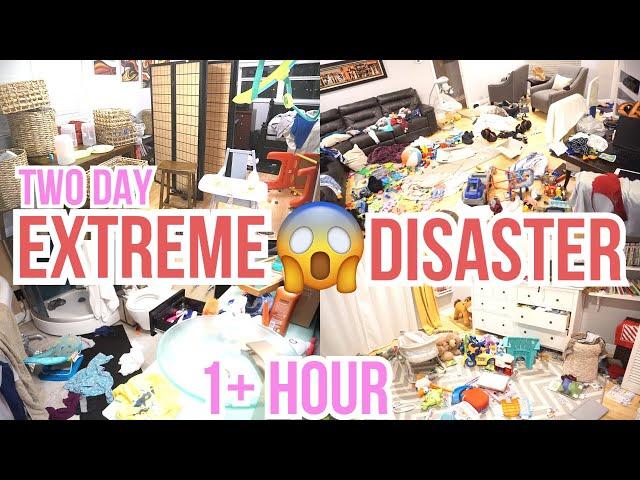 TWO DAY EXTREME DISASTER CLEAN WITH ME / CLEANING MOTIVATION / COMPLETE DISASTER / HUGE MESS / SAHM