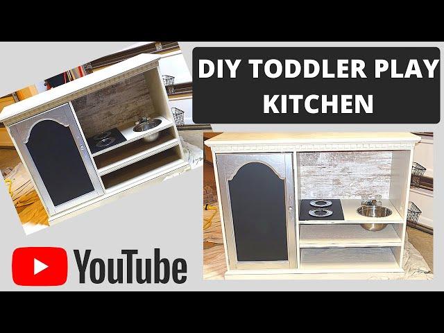 DIY Play Kitchen from Entertainment Center | CHEAP Play Kitchen