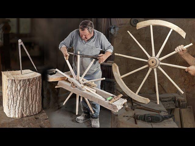 Amazing Craftsmanship of Wooden Wheel With Hand Tools