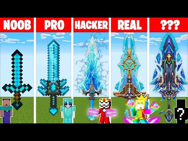 Minecraft NOOB vs PRO vs HACKER: RIESEN DIAMANTEN SCHWERT BAU CHALLENGE 