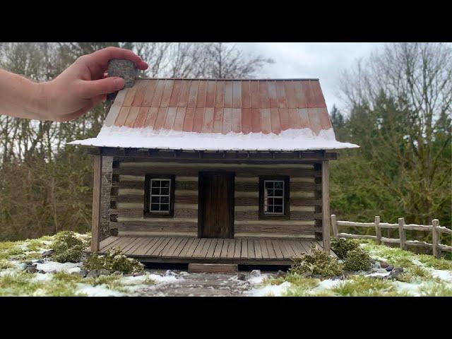 Build an ULTRA-REALISTIC Old Winter Log Cabin DIORAMA with Snow - Miniature Model Scenery