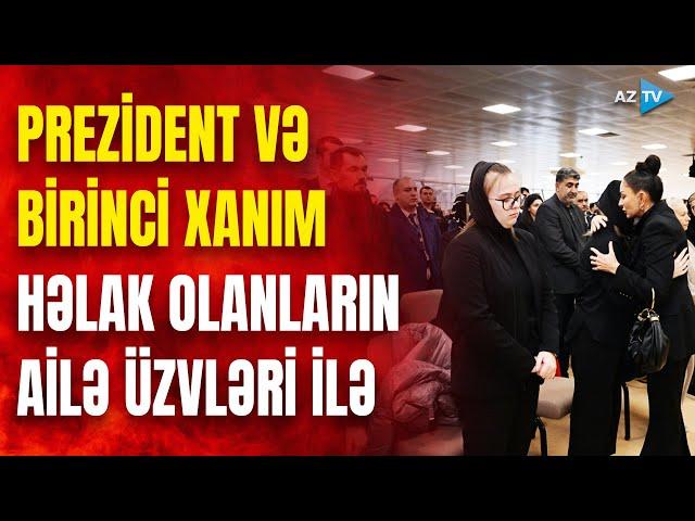 Prezident və birinci xanım qəzada həlak olan ekipaj üzvlərinin vida mərasimində - GÖRÜNTÜLƏR