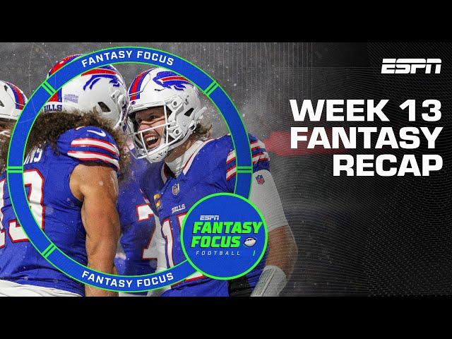 Week 13 Fantasy Recap + Studs and Duds | Fantasy Focus 