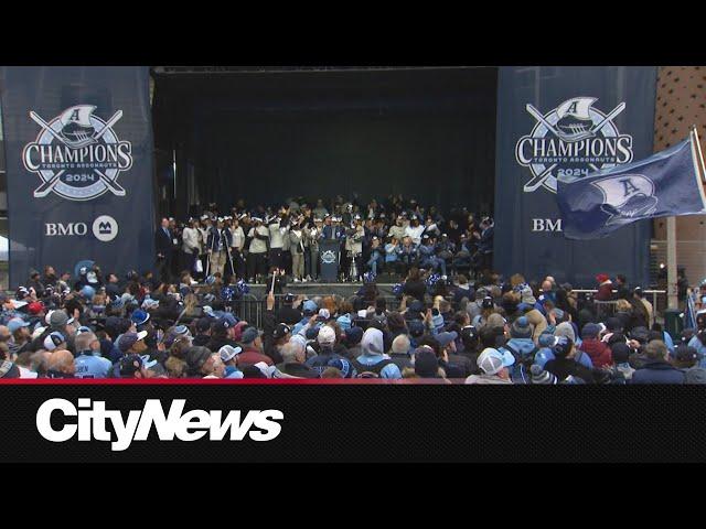 Argos fans take over downtown Toronto