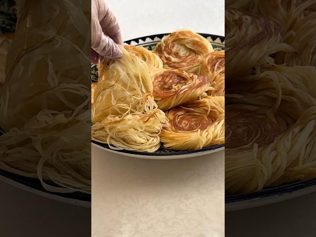 KATLAMA️СЛОЕНАЯ ЛЕПЕШКА КАТЛАМА НА СКОВОРОДЕ#viralshort #tasty #вкусно