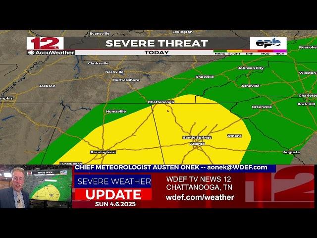 WDEF-TV NEWS 12  SEVERE WEATHER COVERAGE - SUNDAY 4.6.25
