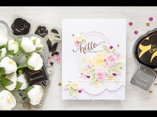 Faux Hand Painted Flowers Card