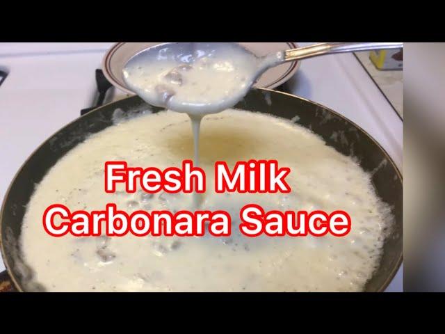 How to make homemade Carbonara  sauce using fresh milk / Easy steps and simple ingredients