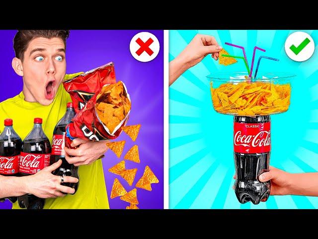 TRYING 100 FOOD HACKS IN 24 HOURS!! Breaking Rules, Facing Fears Blindfolded & Dates vs Pranks