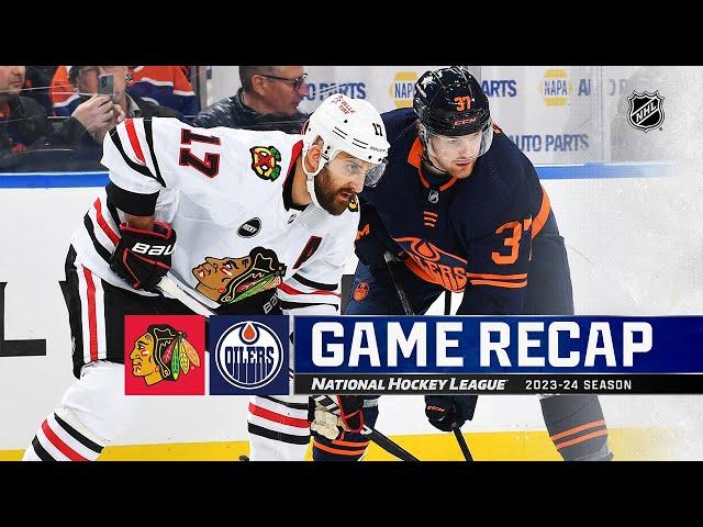 Blackhawks @ Oilers 1/25 | NHL Highlights 2024