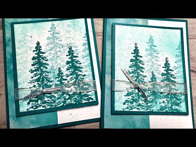 Quick and Easy Christmas Cards with Peaceful Evergreens!