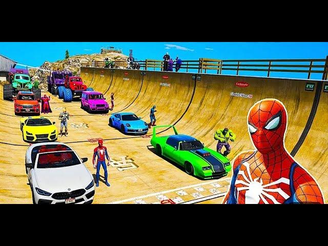 Onegamesplus - Spiderman and SuperHeroes Challenge on Cars and Motercycles  lets play.... 