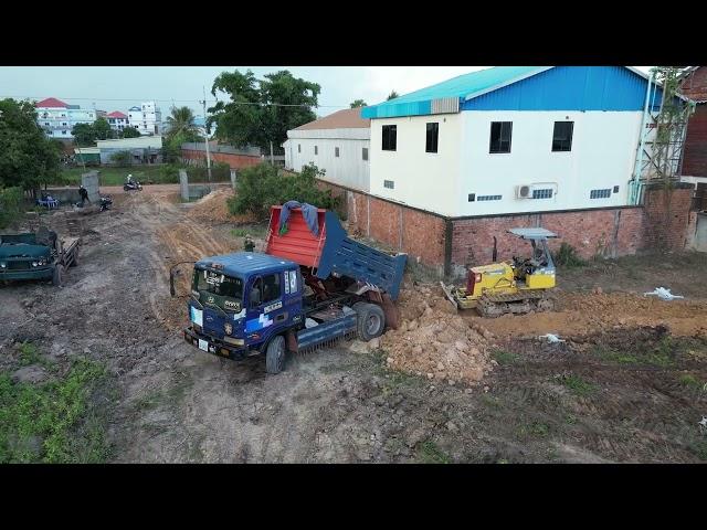 Incredible Techniques Build Ramp Bridge Connect Road By Skills Dozer & Truck5TON Spreading Stone