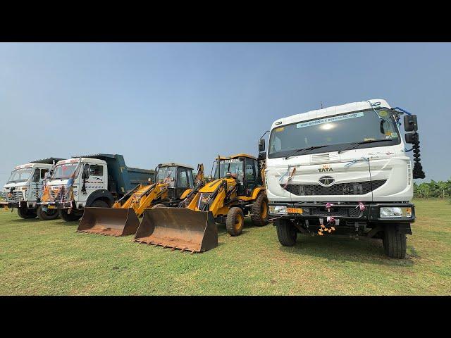 New TATA Signa 3530 Tipper Bs6 First Time Loading Mud in 2 JCB 3dx with Front Loader