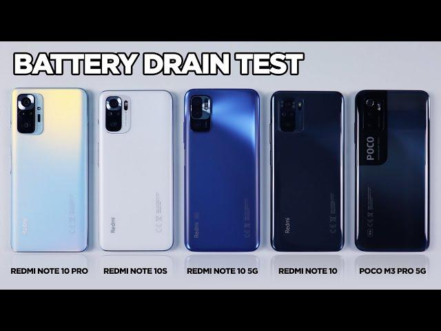 Redmi Note 10 Pro / Note 10S / Note 10 5G / Note 10 / POCO M3 Pro 5G BATTERY DRAIN TEST | Zeibiz