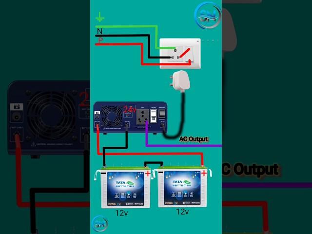 24v Inverter Connection Diagram With 2 Battery Setup @s.n.technical #electronic