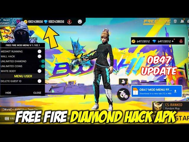 FREE FIRE DIAMOND HACK 2024 || FREE FIRE DIAMOND  HACK OB46 || NEW UNLIMITED DIAMOND HACK MOD MENU