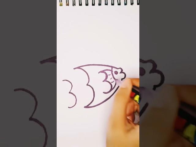 Easy Fish Drawing#Acrylic Markers#trending #MK ARTS @MK_ARTS10