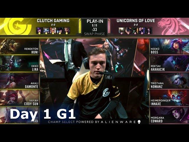 CG vs UOL | Day 1 Play-In Stage S9 LoL Worlds 2019 | Clutch Gaming vs Unicorns of Love